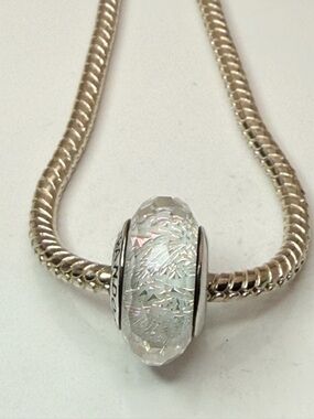 Pandora Frosty Mint Shimmer Faceted Murano Glass Charm 791656 ALE